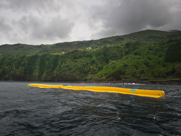 The ocean cleanup system in action The ocean cleanup system in action