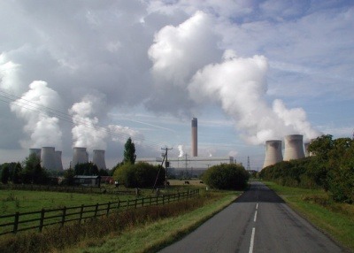 Drax power station chimneys