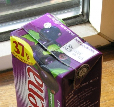 Ribena juice carton
