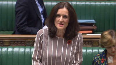 A screengrab of Theresa Villiers in Parliament