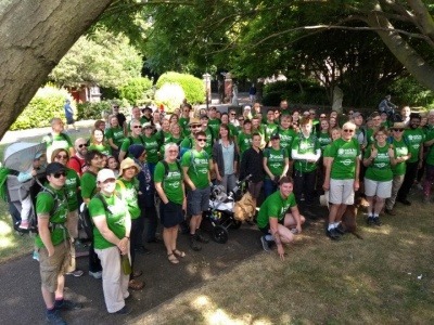 WasteAid holds an annual sponsored walk to fight plastic waste Participants of the 2018 Walk for WasteAid