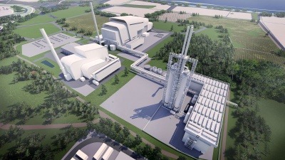 An aerial view of the planned carbon capture facility