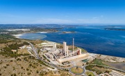 Aeriel view of a cement factory in France