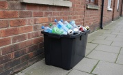 Kerbside box with plastic and cans