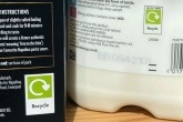 Labelling on packaging that highlights recyclability
