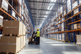 Worker in packaging warehouse