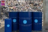 Barrels of Plaxx, the product created by Recycling Technologies from waste plastics