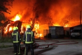 Picture courtesy of South Yorkshire Fire & Rescue South Yorkshire firefighters tackle waste plastic blaze