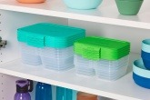 shelves of reusable food containers