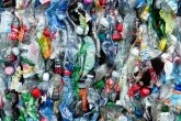 Baled plastic bottle waste
