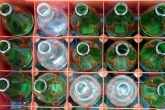 Mixed bottles in a crate