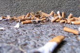 Cigarette butts on the floor