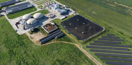aerial image of an AD plant