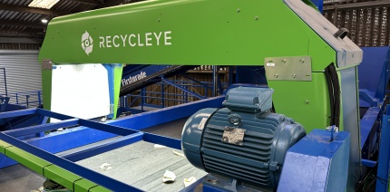 Optical sorting machine at a recycling plant